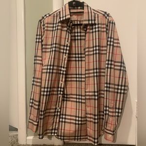 Long sleeve Burberry check button down shirt